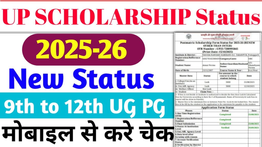 UP Scholarship Status 2025-26